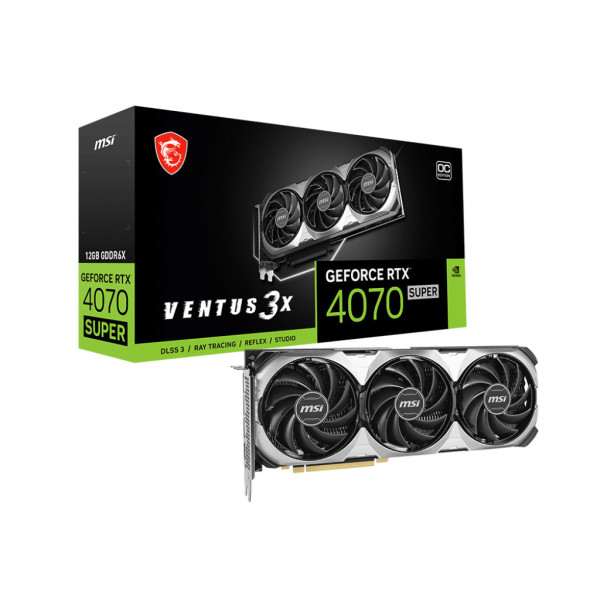 MSI VENTUS GeForce RTX 4070 SUPER 12G 3X OC NVIDIA 12 GB GDDR6X MSI VENTUS GeForce RTX 4070 SUPER 12G 3X OC NVIDIA 12 GB GDDR6X