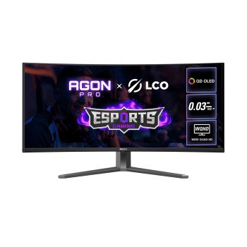 AOC AGON PRO AG346UCD monitor komputerowy 86,4 cm (34") 3440 x 1440 px Wide Quad HD QDOLED Czarny, Szary
