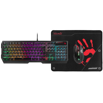 Zestaw klawiatura + mysz + podkładka A4Tech Bloody B1700 USB czarny