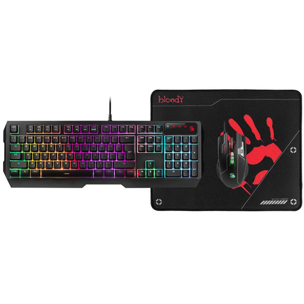 Zestaw klawiatura + mysz + podkładka A4Tech Bloody B1700 USB czarny Zestaw klawiatura + mysz + podkładka A4Tech Bloody B1700 USB czarny