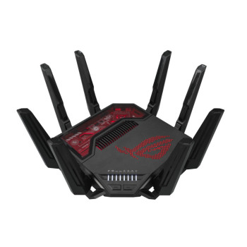 ASUS ROG Rapture GT-BE19000 router bezprzewodowy Multi-Gigabit Ethernet Trójpasmowy (2,4 GHz   5 GHz   6 GHz) Czarny, Czerwony