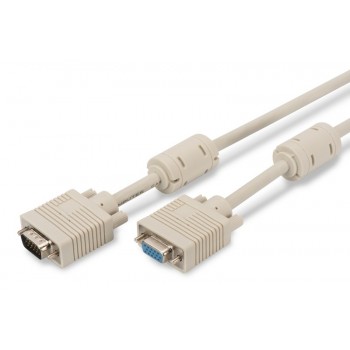 Kabel przedłużający VGA 1080p 60Hz FHD Typ DSUB15/DSUB15 M/Ż 5m Szary