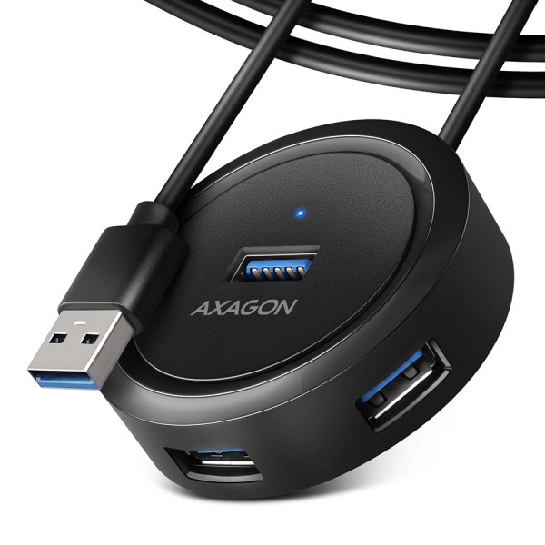 Axagon HUE-P1AL huby i koncentratory USB 3.2 Gen 1 (3.1 Gen 1) Type-A 5000 Mbit s Czarny Axagon HUE-P1AL huby i koncentratory USB 3.2 Gen 1 (3.1 Gen 1) Type-A 5000 Mbit s Czarny