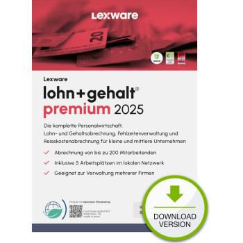 Lexware lohn+gehalt premium 2025 Download Jahresversion (365-Tage) Księgowość 1 lat(a)