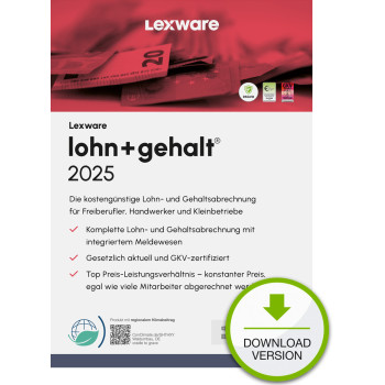 Lexware lohn+gehalt 2025 Download Jahresversion (365-Tage) Księgowość 1 lat(a)