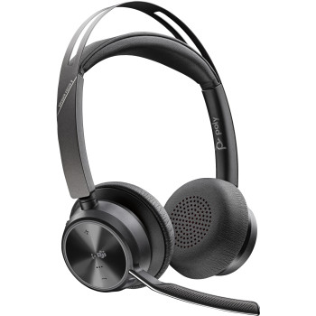 POLY Zestaw słuchawkowy Voyager Focus 2 z certyfikatem Microsoft Teams USB-C-C + przejściówka USB-C A