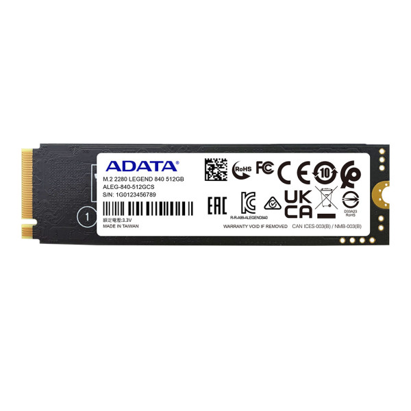 ADATA LEGEND 840 512 GB M.2 PCI Express 4.0 NVMe 3D NAND ADATA LEGEND 840 512 GB M.2 PCI Express 4.0 NVMe 3D NAND