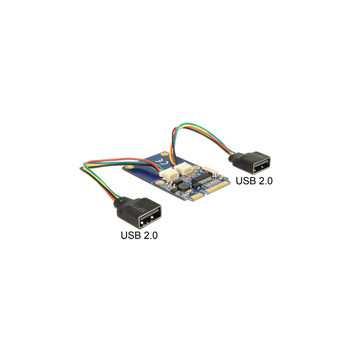 DELOCK Mini PCIe IO full size 2 x USB 2.0 Typ-A Buchse