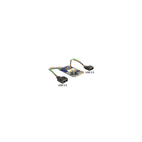 DELOCK Mini PCIe IO full size 2 x USB 2.0 Typ-A Buchse DELOCK Mini PCIe IO full size 2 x USB 2.0 Typ-A Buchse
