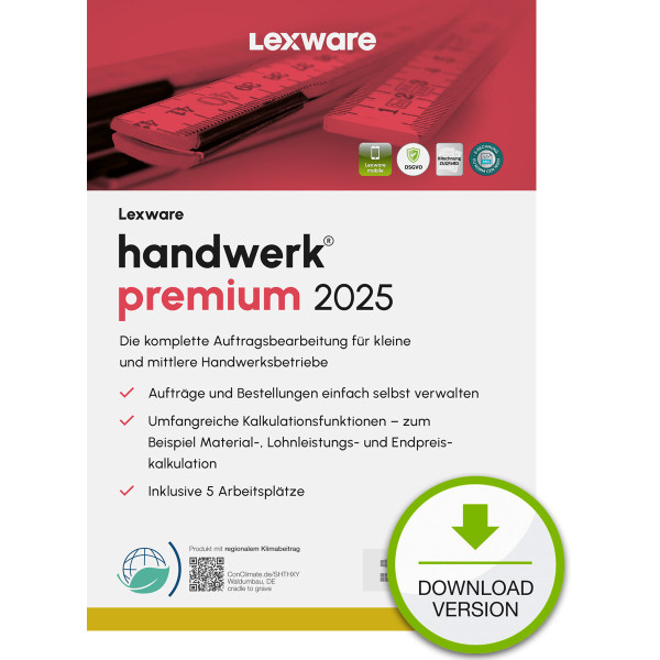 Lexware handwerk premium 2025 Download Jahresversion (365-Tage) Analiza finansowa 1 lat(a) Lexware handwerk premium 2025 Download Jahresversion (365-Tage) Analiza finansowa 1 lat(a)