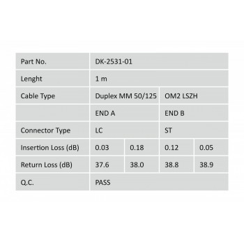 Patch cord światłowodowy FO MM 50/125 OM2 LC-ST 1m
