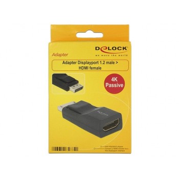 Adapter Displayport 1.2 (M) - HDMI(F) 4K czarny