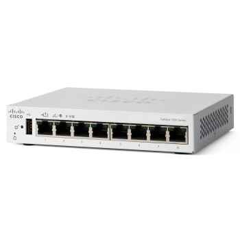 Cisco 00-8T-D Smart Switch, 8 Port Ge, Ext Ps, Desktop, Limited Lifetime Protection (C1200-8T-D)