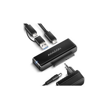 AXAGON ADSA-FPX, adapter USB-C 10Gbps - SATA 6G, 2.5"/3.5" SSD/HDD FAST PORT X, w tym zasilacz sieciowy
