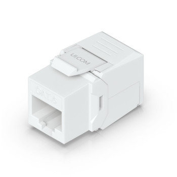 Ubiquiti Toolless keystone for terminating a Cat6 Ethernet jack without the use of a punch-down or crimping tool.