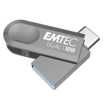 Emtec D280 Dual Usb Flash Drive 128 Gb Usb Type-A / Usb Type-C 3.2 Gen 1 (3.1 Gen 1) Silver