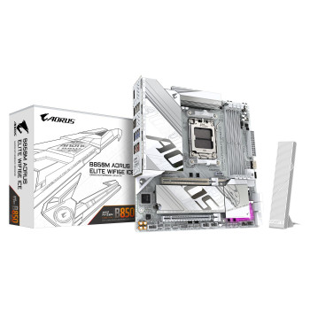 Gigabyte B850M Aorus Elite Wifi6E Ice Motherboard- Amd Ryzen 9000 Series Cpus, 12+2+1 Phases Digital Vrm, Up To 8200Mhz Ddr5 (Oc