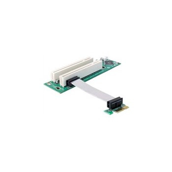 Delock Riser Card PCI Express x1 auf 2 x PCI 32 Bit 5 V mit flexiblem Kabel 9 cm links gerichtet