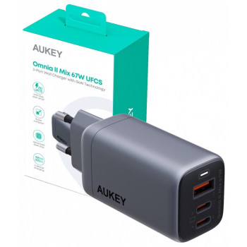 PA-B6U OmniaMix II GaN ładowarka sieciowa 3xUSB (2xUSB C + 1xUSB A) 67W QC PD AFC SCP PPS UFCS