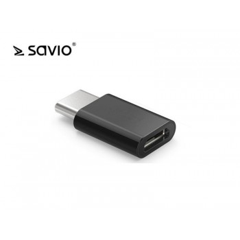 Adapter Micro USB (F) - USB 3.1 Typ C (M) Savio AK-31/B transfer danych, ładowanie