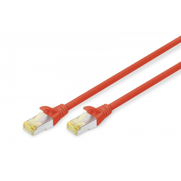 Patch cord S/FTP kat.6A LSOH 1m Czerwony Patch cord S/FTP kat.6A LSOH 1m Czerwony