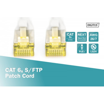 Patch cord S/FTP kat.6A LSOH 0,5m Szary