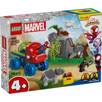 Klocki SPIDEY 11199 Misja ratunkowa zespołu Spidey'ego w dinoterenówce