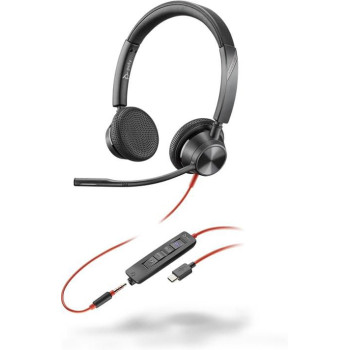 HP Blackwire 3325 Stereo Microsoft Teams Certified USB-C Headset +3.5mm Plug +USB-C/A Adapter