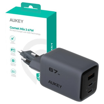 PA-C3 ładowarka sieciowa 3xUSB (2xUSB-C + 1xUSB-A) 67W 5A QC5.0 PD3.0 AFC PPS FCP SCP