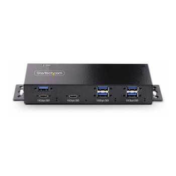 StarTech.com 7-Port Industrial USB Hub 10Gbps Hub, Metal, Mountable, TAA - Hub - industriell - 7 Anschlüsse - an Rack montierbar