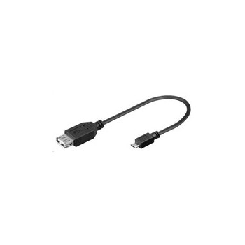 PREMIUMCORD Redukce USB 2.0 A - Micro B, kabel 20cm (F/M)