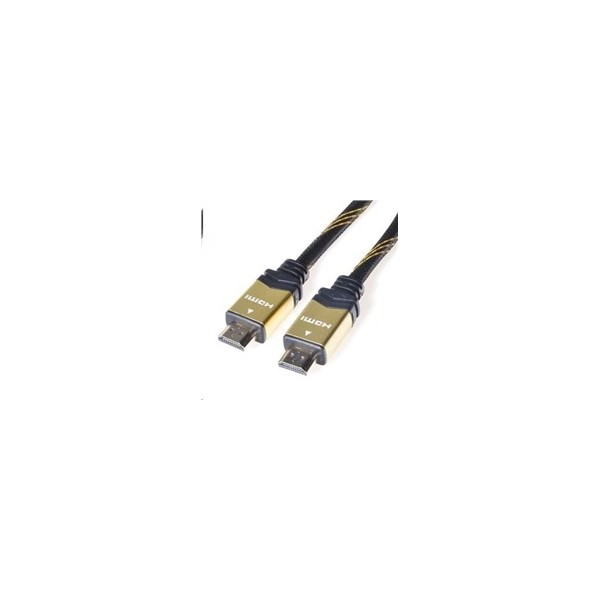 PREMIUMCORD Gold HDMI High Speed + Ethernet kabel (v1.4), opletený, zlacené konektory, 1m PREMIUMCORD Gold HDMI High Speed + Ethernet kabel (v1.4), opletený, zlacené konektory, 1m