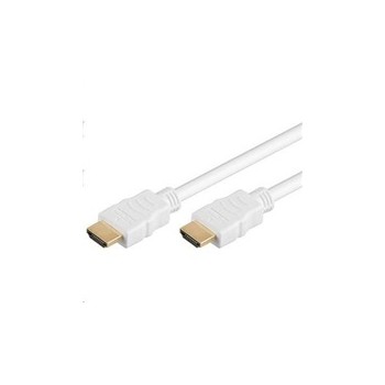PremiumCord HDMI High Speed + Ethernet kabel,bílý, zlacené konektory, 15m