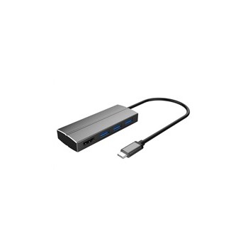 PREMIUMCORD Adaptér USB 3.1 Type-C male na HDMI female + 3x USB 3.0, aluminum