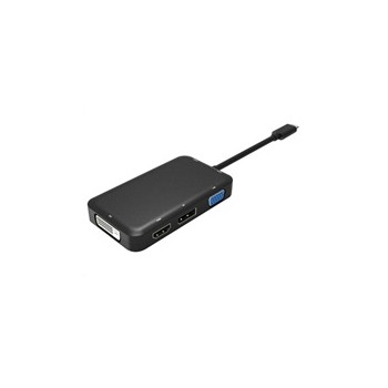 PREMIUMCORD Převodník USB3.1 typ C na HDMI + DVI + VGA + DisplayPort + PD charge