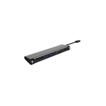 PREMIUMCORD Převodník USB 3.1 typ -C na 4K HDMI+1080p VGA+SD Card+2xUSB3.0 (5-in-1)