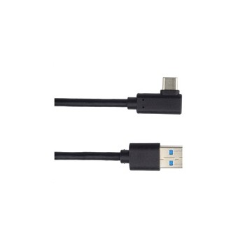 PREMIUMCORD Kabel USB typ C/M zahnutý konektor 90° - USB 3.0 A/M, 1m