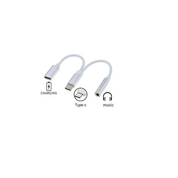 PremiumCord Převodník USB-C na audio konektor jack 3,5mm female + USB typ C konektor pro nabíjení