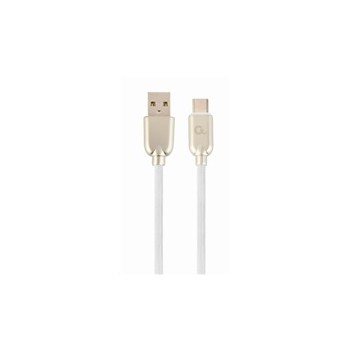 GEMBIRD Kabel CABLEXPERT USB-A na USB-C kabel (AM/CM), 2m, pogumovaný, bílý, blister