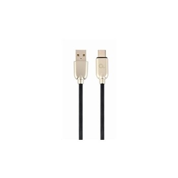 GEMBIRD Kabel CABLEXPERT USB-A na USB-C kabel (AM/CM), 2m, pogumovaný, černý, blister