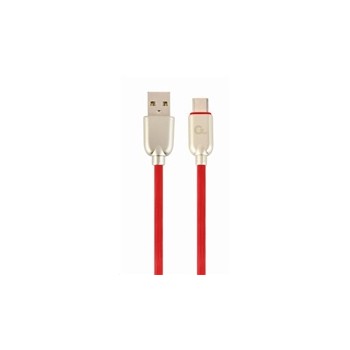 GEMBIRD Kabel CABLEXPERT USB-A na USB-C kabel (AM/CM), 2m, pogumovaný, červený, blister