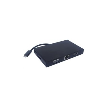 PREMIUMCORD Převodník USB3.1 na RJ45, HDMI, VGA, USB3.0, SD,audio ,PD charge