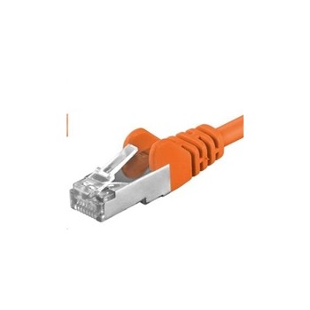 PREMIUMCORD Patch kabel CAT6a S-FTP, RJ45-RJ45, AWG 26/7 5m oranžová
