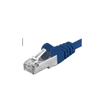 PREMIUMCORD Patch kabel CAT6a S-FTP, RJ45-RJ45, AWG 26/7 0,25m modrá
