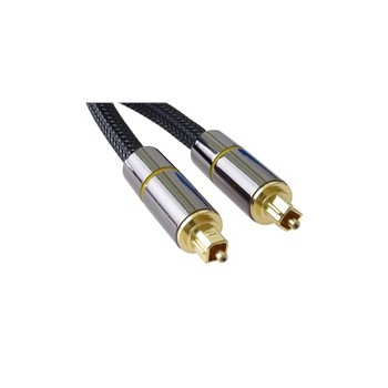 PremiumCord optický audio kabel Toslink, OD:7mm, Gold-metal design + Nylon, 0.5m