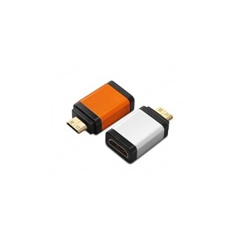 PremiumCord adaptér HDMI A - mini HDMI C (F/M), oranžová