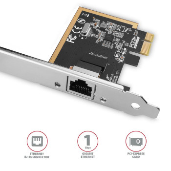 NET CARD PCIE 1GBE 1PORT/SP&LP PCEE-GRF AXAGON