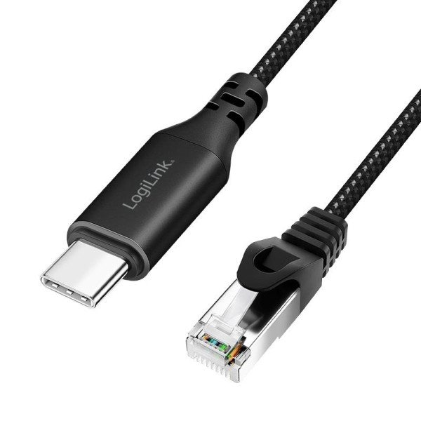 Kabel adapter LogiLink CU0411 Ethernet USB 3.2, C/M do RJ45/M, aktywny, 1,5 m Kabel adapter LogiLink CU0411 Ethernet USB 3.2, C/M do RJ45/M, aktywny, 1,5 m