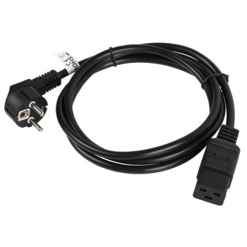 Kabel zasilający CEE 7/7 - IEC 320 C19 16A VDE 1.8M czarny