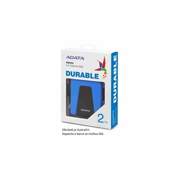 ADATA Externí HDD 2TB 2,5" USB 3.1 DashDrive Durable HD650, černý (gumový, nárazu odolný)